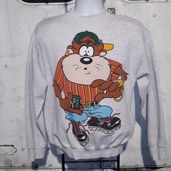 Other - Vintage Looney Tunes Taz Front Back Sweatshirt SZL